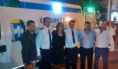 Giaccone en la entrega de una ambulancia en Acebal: "Somos parte de un proyecto de país federal, humano, solidario, donde la patria es el otro"
