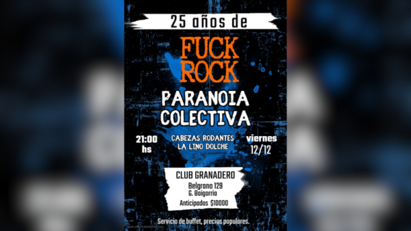 Paranoia Colectiva celebra 25 años con un show especial en Granadero Baigorria