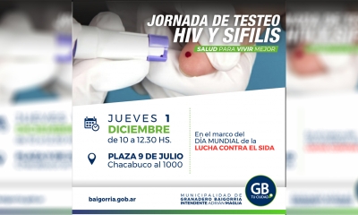 Se realizarán testeos gratuitos en la ciudad