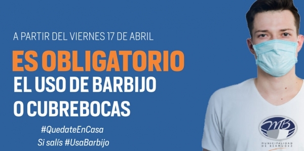 Capitán Bermúdez estableció el uso del barbijo obligatorio