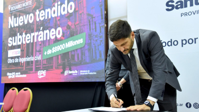 Pullaro firmó el acta de inicio de obra de la EPE que beneficiará a 1 millón de usuarios en Rosario y zona