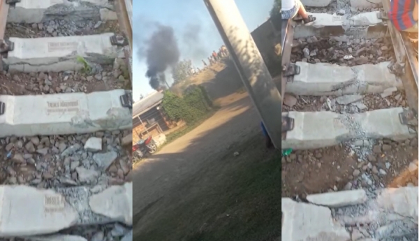 Vecinos de Industrial hicieron un piquete en la vías férreas por temor a que se descarrile algún tren