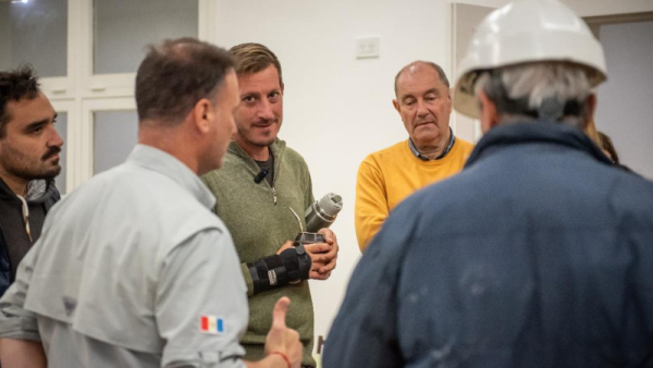 Recorrida en las obras que se realizan en el histórico Hogar Escuela de Baigorria
