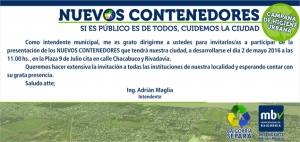 Granadero Baigorria presentará su nuevo Programa de Contenerización de Residuos