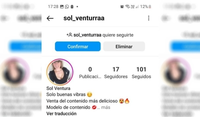 La periodista Sol Ventura denunció que crearon una cuenta de Instagram falsa