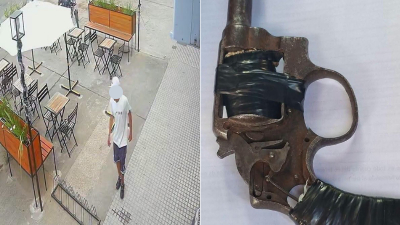 Intentó robar en una heladería y fue detenido con un revólver calibre 38