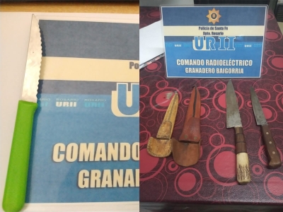 Varios detenidos por portar armas blancas