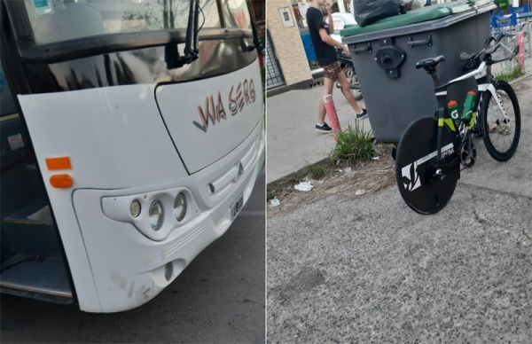 Un ciclista fue accidentado por un colectivo en la zona norte