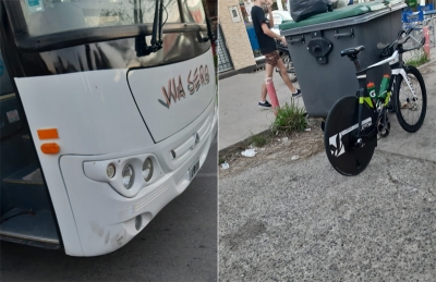 Un ciclista fue accidentado por un colectivo en la zona norte