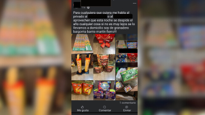 Decomisan un puesto callejero de pirotecnia ilegal que se promocionaba en Facebook