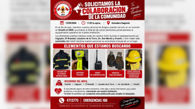 Bomberos Voluntarios buscan equipamiento que perdieron durante una emergencia