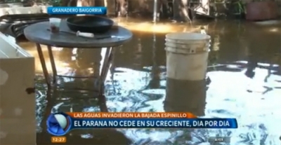 La crecida del Paraná se siente en los barrios costeros de Baigorria