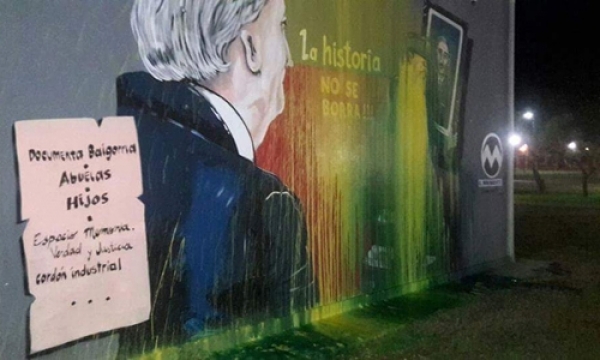 Baigorria: Vandalizaron un mural en honor a Néstor Kirchner