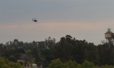 Domingo a la mañana: Un helicóptero del Ejército sobrevoló la ciudad