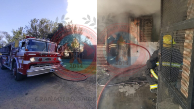Se incendió una vivienda: Una mujer fue trasladada al hospital y asistieron a tres menores