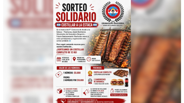 Bomberos de Baigorria impulsan un sorteo solidario para financiar el futuro destacamento de Ybarlucea
