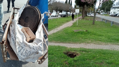 Tres hombres son detenidos por robar una tapa de boca de tormenta