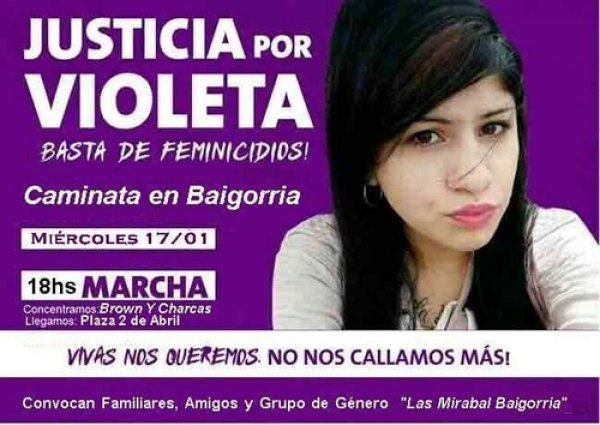 Convocan a una marcha por femicidio en Baigorria