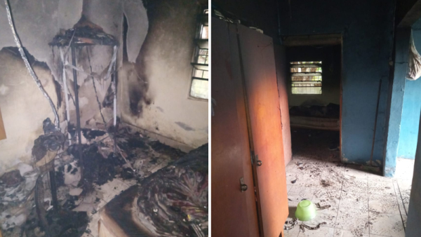 Dos policías sufrieron principio de asfixia en un incendio