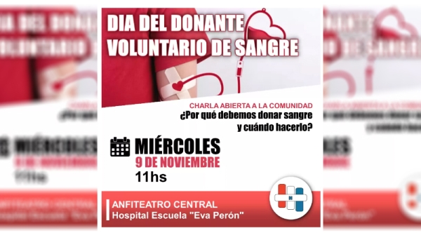 Charla sobre donación de sangre en el hospital Eva Perón