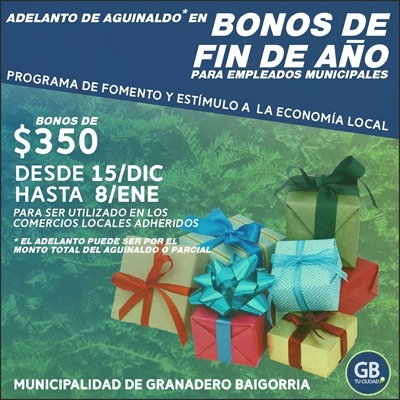 La Municipalidad lanzó los Bonos Aguinaldo: beneficios para trabajadores y comerciantes