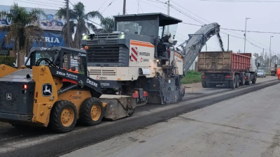 Avanza la repavimentación de la Ruta 11 en Puerto San Martín: continúan los desvíos por las obras