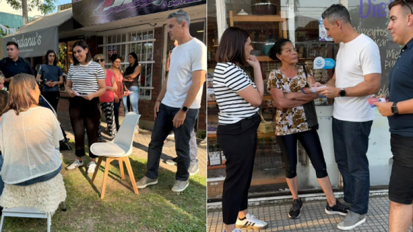 Ciro Seisas y Gisela Da Ponte recorrieron Baigorria en apoyo a la candidatura de Gisela Scaglia
