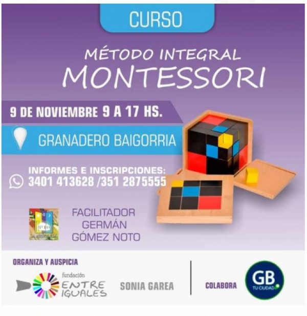 Curso de pedagogía Montessori en Baigorria