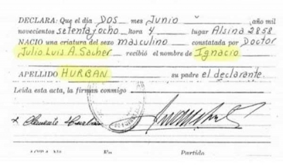 El acta de nacimiento que robó la identidad al nieto de Estela de Carlotto
