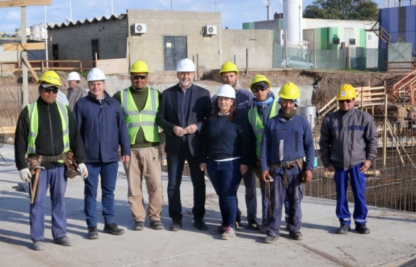 Perotti recorrió la obra de Ampliación de la Planta Potabilizadora de Baigorria