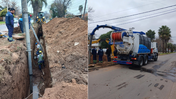 Aguas Santafesinas trabaja en barrio Martín Fierro