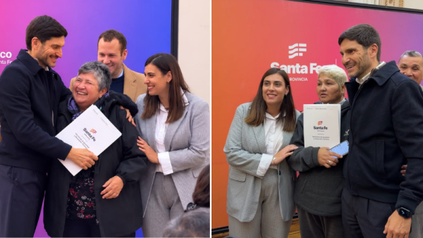 Gisela Da Ponte acompañó a 20 familias de Granadero Baigorria que recibieron sus escrituras en Casa de Gobierno