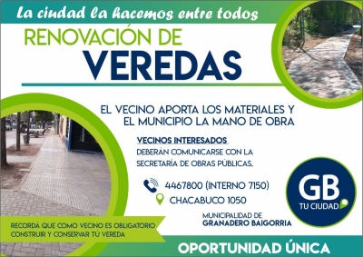 Plan de veredas en Baigorria