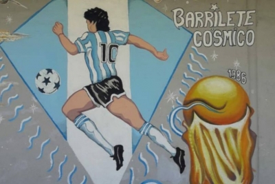 La Agrupación Deportiva Botafogo ya tiene su mural homenaje a Maradona